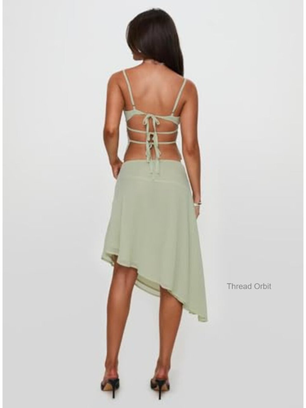 Princess Polly Pappilion Asymmetrical Midi Skirt, Embroidered, Sheer, - Picture 3 of 6